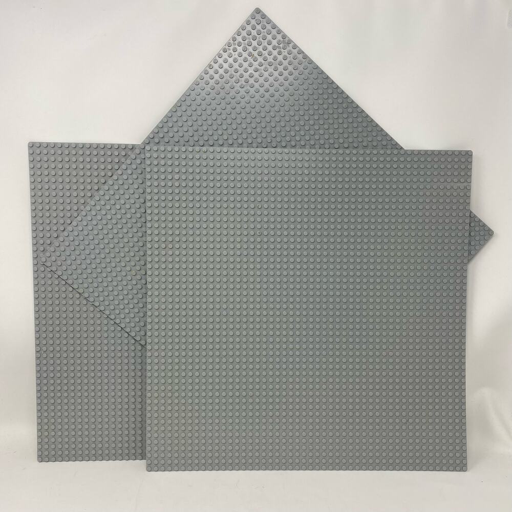 XL basic gray authentic LEGO baseplates, set of 3 15” square 48x48 stud